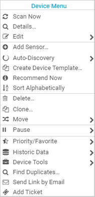 Device Context Menu