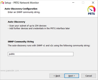 Setup Dialog: Auto-Discovery Configuration