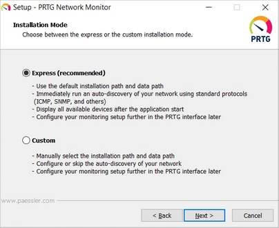 Setup Dialog: Installation Mode