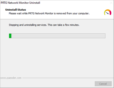 Uninstall PRTG Network Monitor Step 2