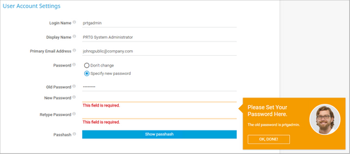 Change the Default Password