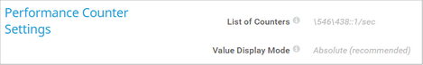 Performance Counter Settings
