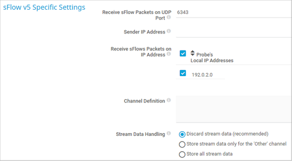 sFlow v5 Specific Settings