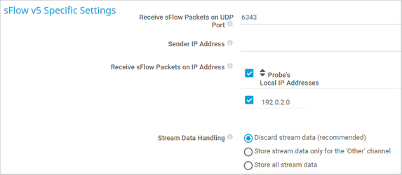 sFlow v5 Specific Settings