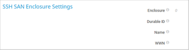 SSH SAN Enclosure Settings